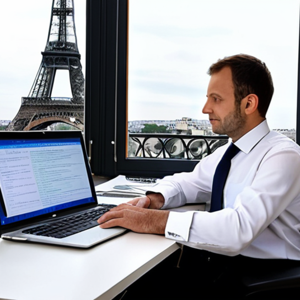 **

"A confident French translator, fully clothed in professional attire, working at a bright, modern desk with a laptop displaying translation software, surrounded by books and language resources. Background features the Eiffel Tower subtly visible through the window.  Professional, appropriate content, safe for work, perfect anatomy, natural proportions, high quality, well-formed hands, proper finger count, natural body proportions, modest clothing."

**