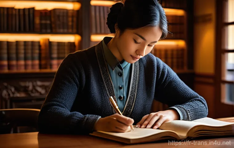 번역사 실기 시험 주의사항 - **Prompt 1: Focused Translator Mastering Time**
    A highly detailed, realistic image of a professi...